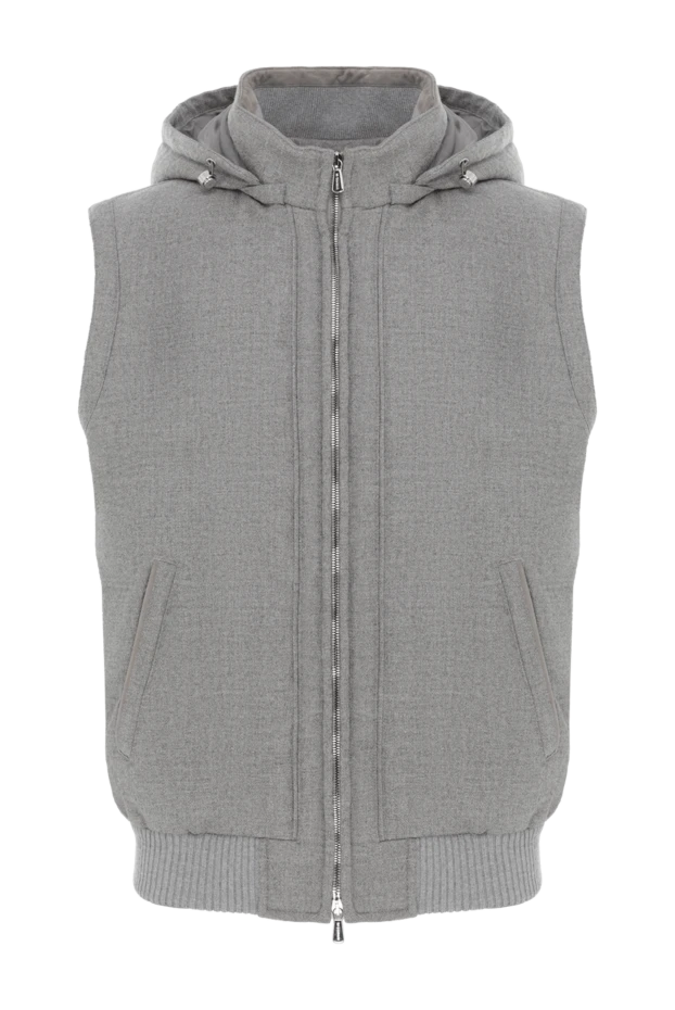 Enrico Mandelli cashmere grey vest with zip hood 185576 - photo 1