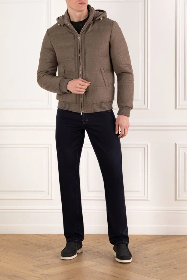 Enrico Mandelli men's brown cashmere jacket with hood 185585 - photo 2