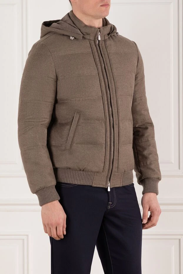 Enrico Mandelli men's brown cashmere jacket with hood 185585 - photo 3