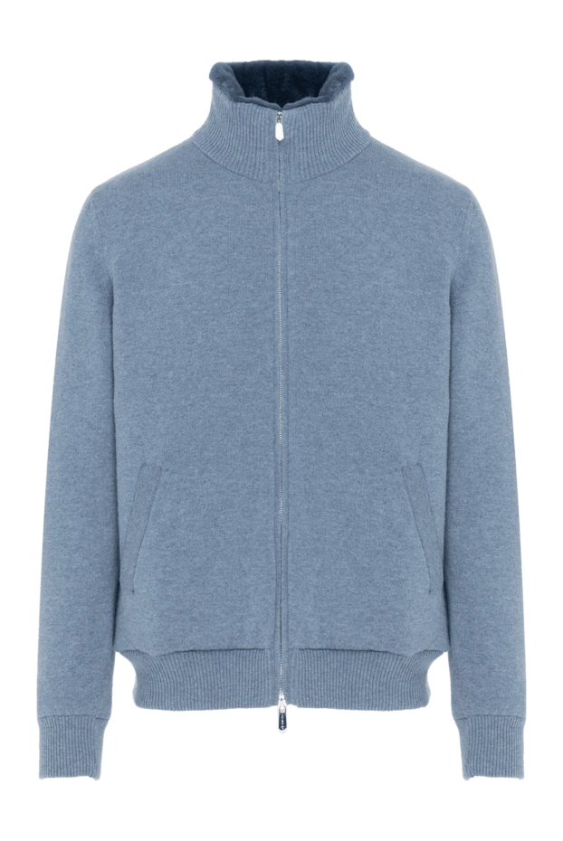 Svevo men's cashmere jacket with fur, blue 185596 - photo 1