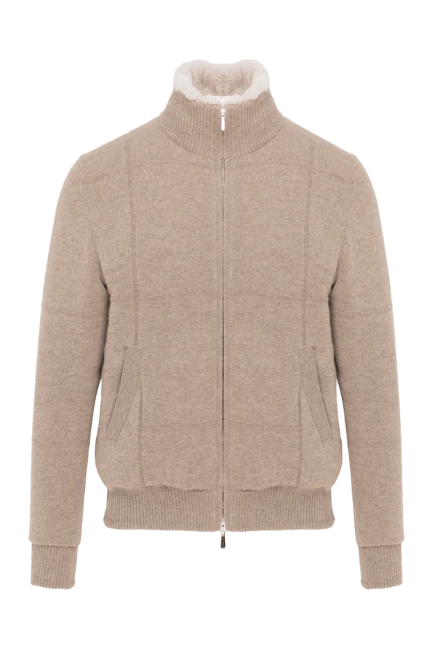 Svevo men's cashmere jacket with fur, beige 185600 - photo 1