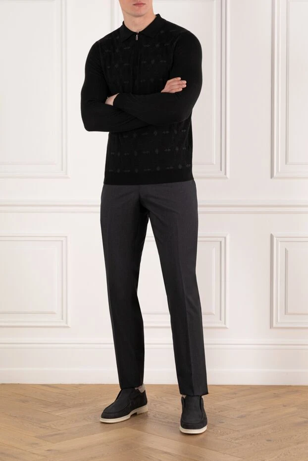 Zilli men's diamond zip long sleeve polo 185612 - photo 2