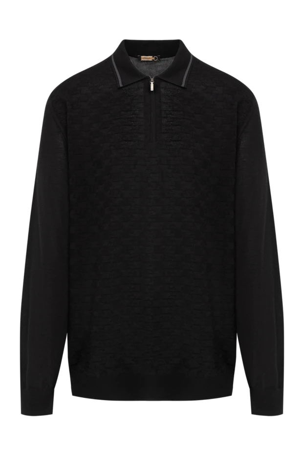 Zilli чоловіче поло на блискавці з довгими чорними рукавами 185614 - фото 1