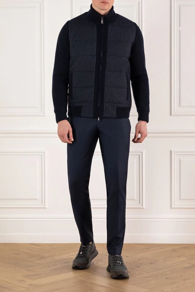 Zilli куртка бомбер синя кашемірова чоловіча 185617 - фото 2