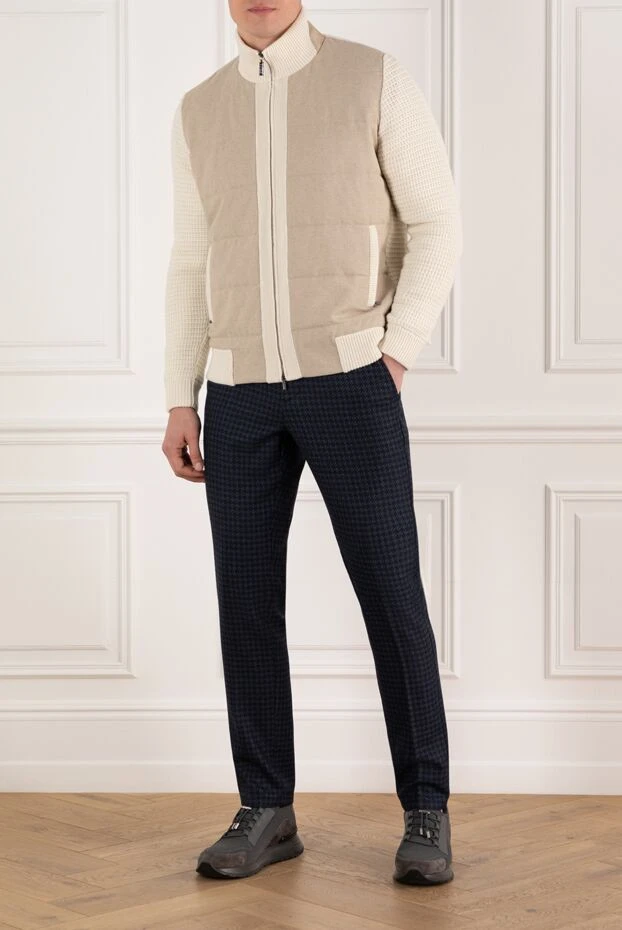 Zilli кашемірова куртка бомбер бежева чоловіча 185618 - фото 2