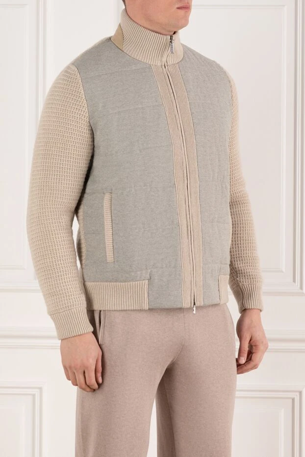 Zilli кашемірова куртка бомбер сіра чоловіча 185619 - фото 3