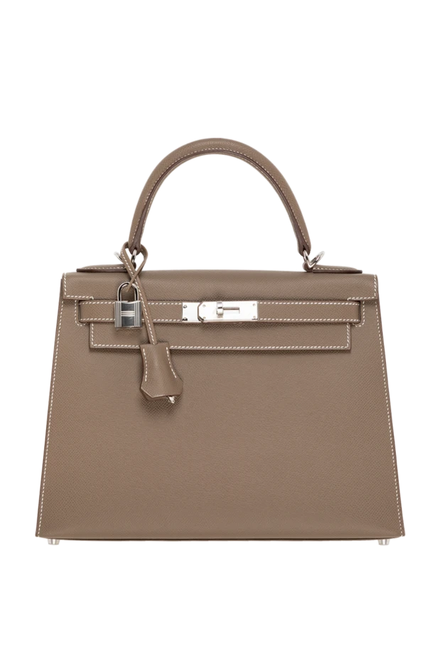 Hermes сумка kelly из эпсомской кожи женская бежевая 185641 - фото 1