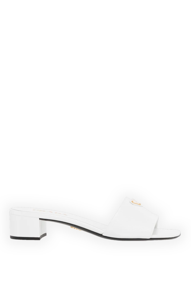 Prada women's white leather sandals with logo 185655 - photo 1