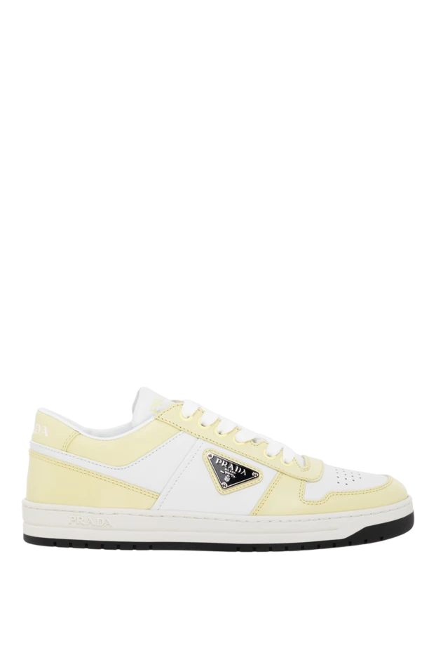 Prada women's yellow downtown leather sneakers 185659 - photo 1