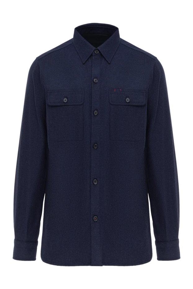 Isaia men's blue wool and cashmere jacket-shirt 185673 - photo 1