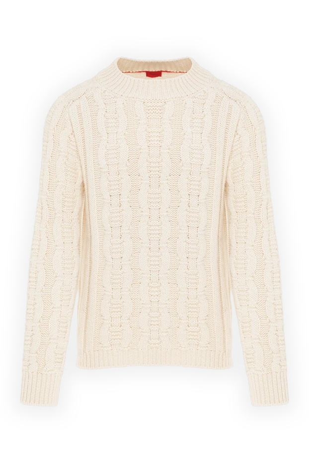 Isaia knitted white men's sweater made of silk and cashmere 185677 - photo 1