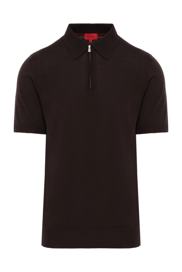 Isaia cashmere polo with zipper, brown, men's 185680 - photo 1