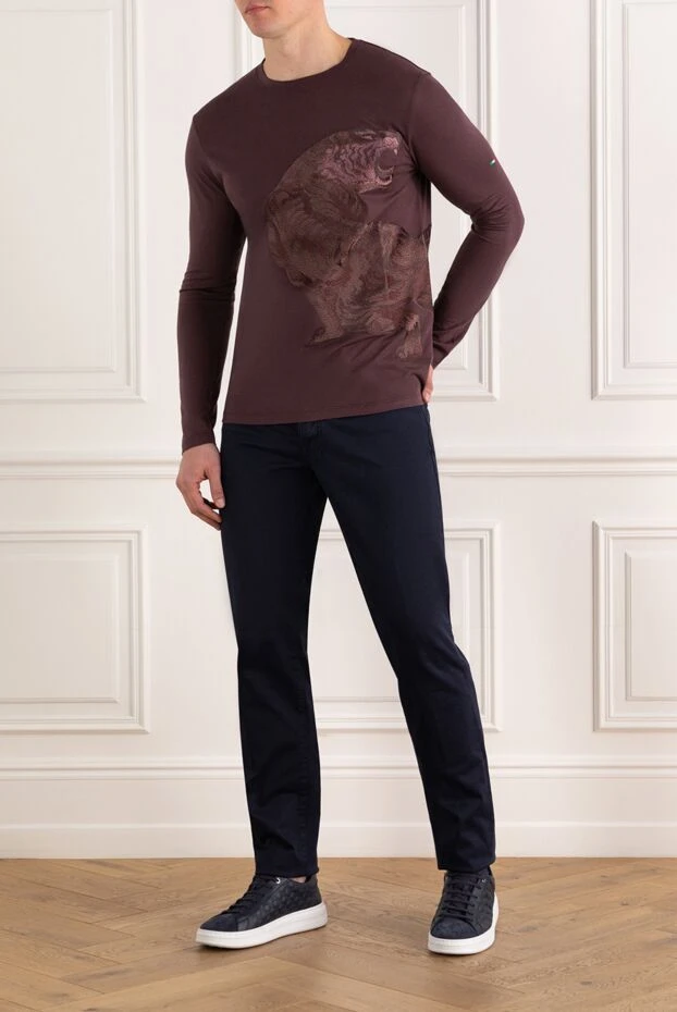 Dalmine man long-sleeved silk and cashmere polo blue for men 149387 - photo 1