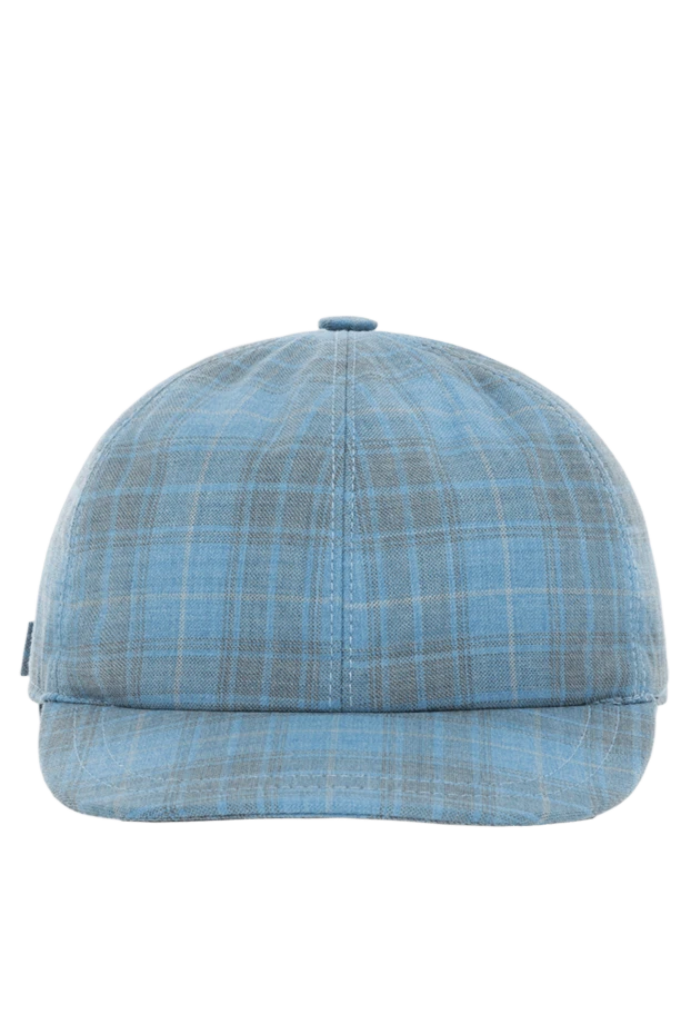 Kiton men's blue checkered woolen cap 185700 - photo 1