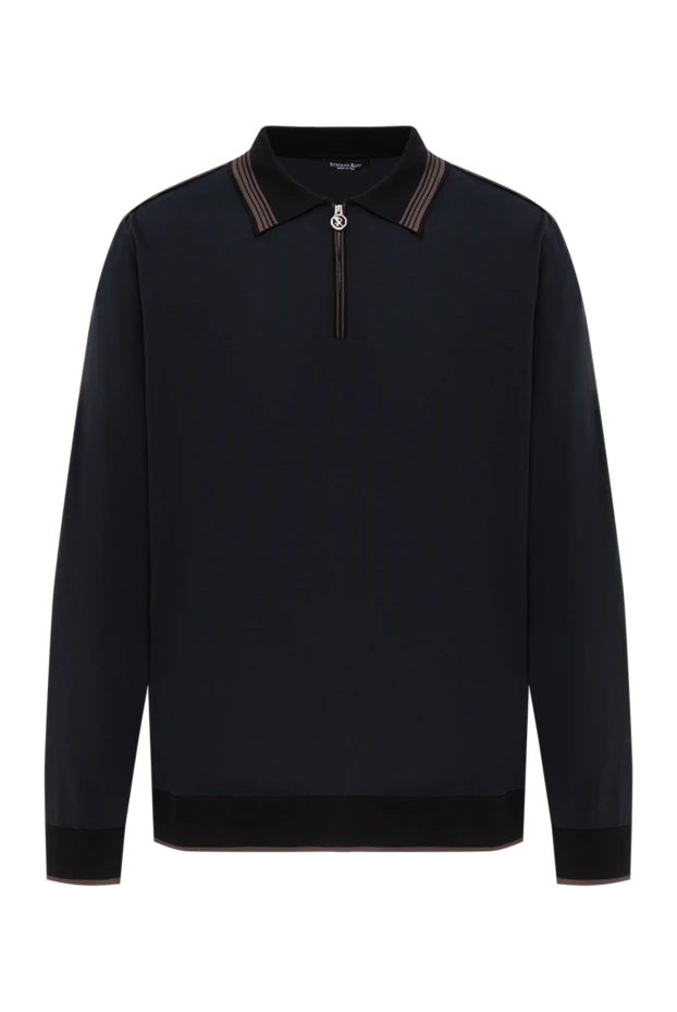 Stefano Ricci polo with long sleeves for men, black, silk and cotton 185906 - photo 1
