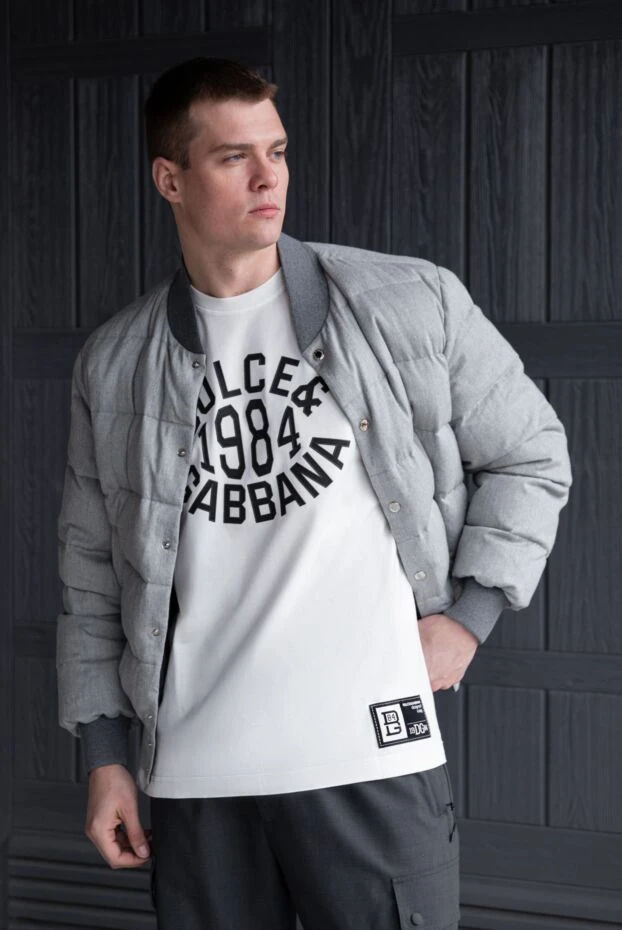 Dolce & Gabbana men's white t-shirt with a large contrasting print 1984 185946 - photo 2