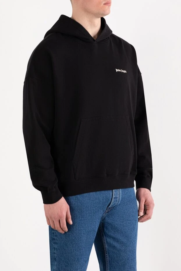 Palm Angels black men's cotton hoodie with logo 197054 - photo 3