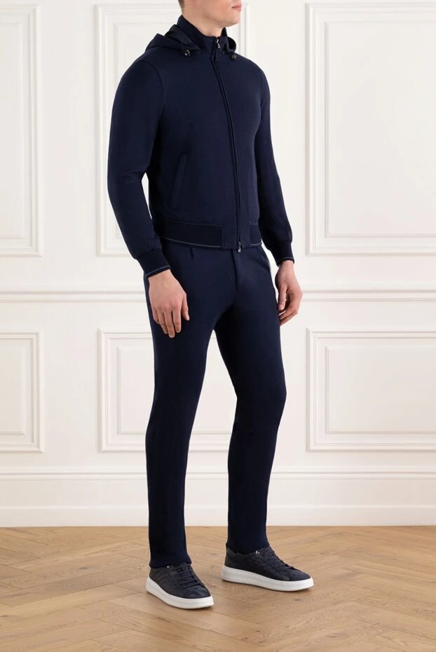 Enrico Mandelli blue men's walking suit made of six and cotton 186016 - photo 3