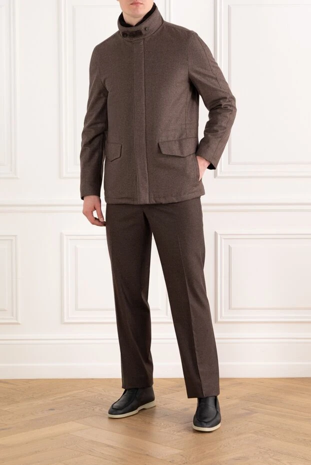 Enrico Mandelli brown wool and cashmere jacket for men 186019 - photo 2