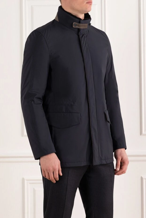 Enrico Mandelli men's blue jacket with logo 186021 - photo 3