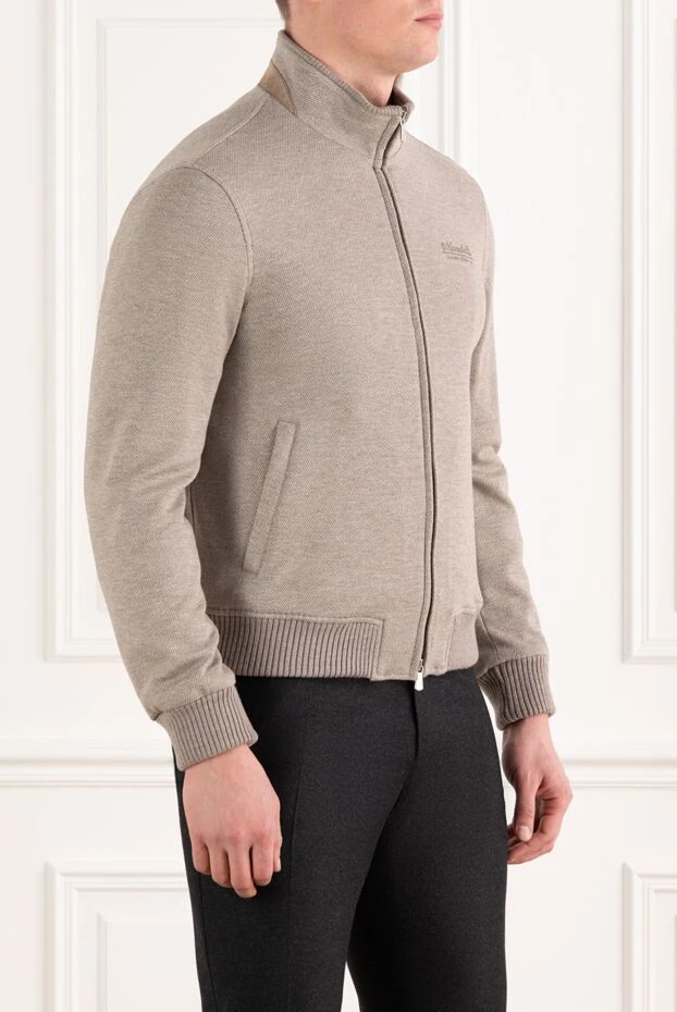 Enrico Mandelli beige short zippered jacket made of wool and cotton for men 186023 - photo 3