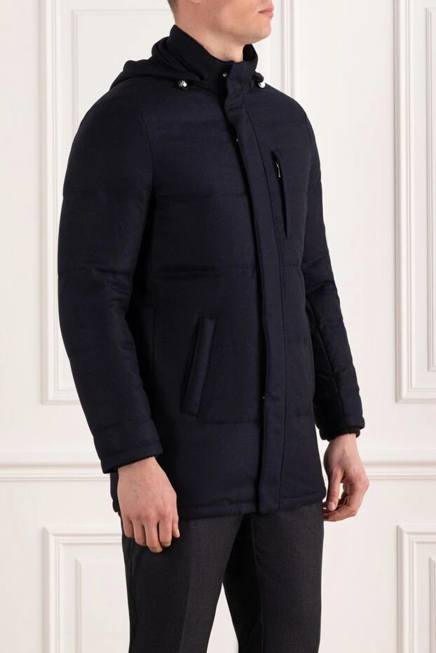 Enrico Mandelli men's blue insulated jacket made of wool and cashmere 186036 - photo 3