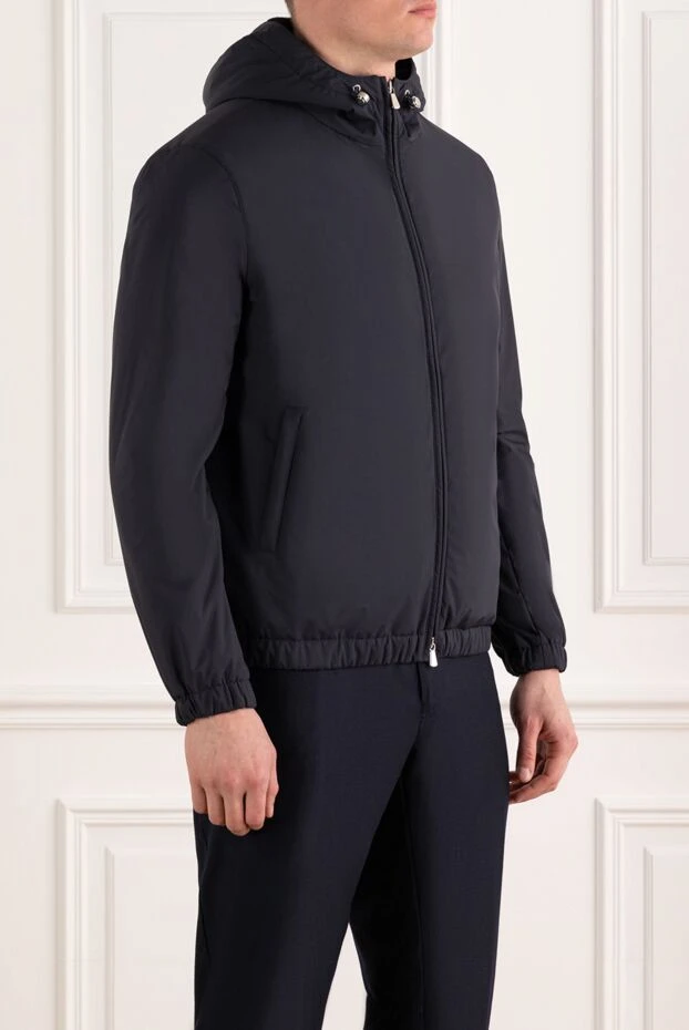 Enrico Mandelli short men's blue jacket with natural fur 186038 - photo 3