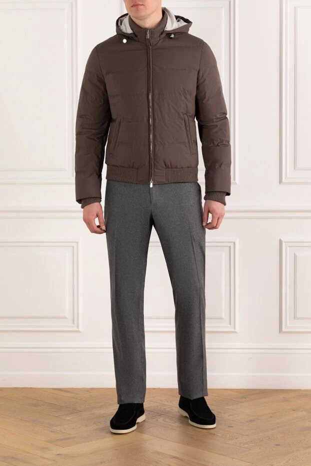 Enrico Mandelli brown down jacket for men with hood 186041 - photo 2