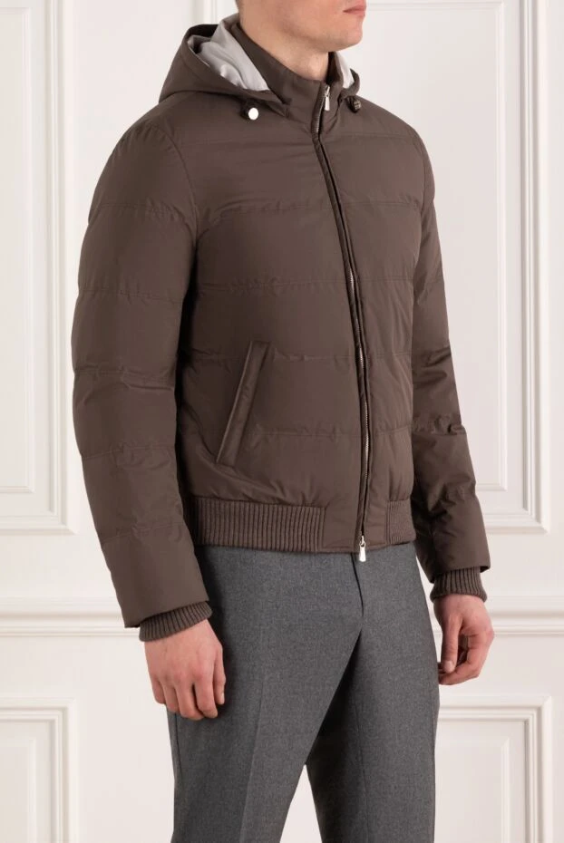 Enrico Mandelli brown down jacket for men with hood 186041 - photo 3