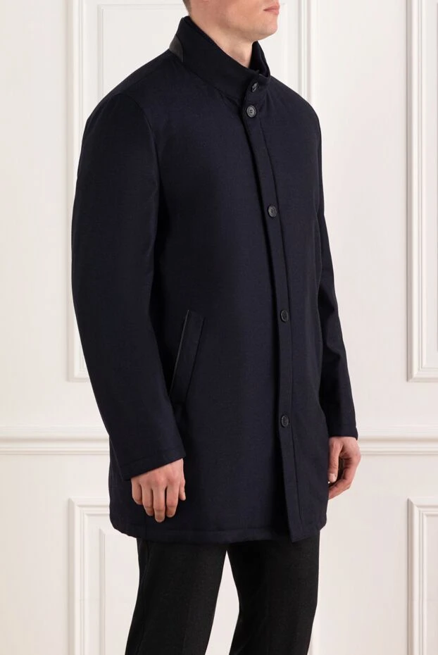 Enrico Mandelli warm men's jacket made of wool and cashmere, blue 186045 - photo 3