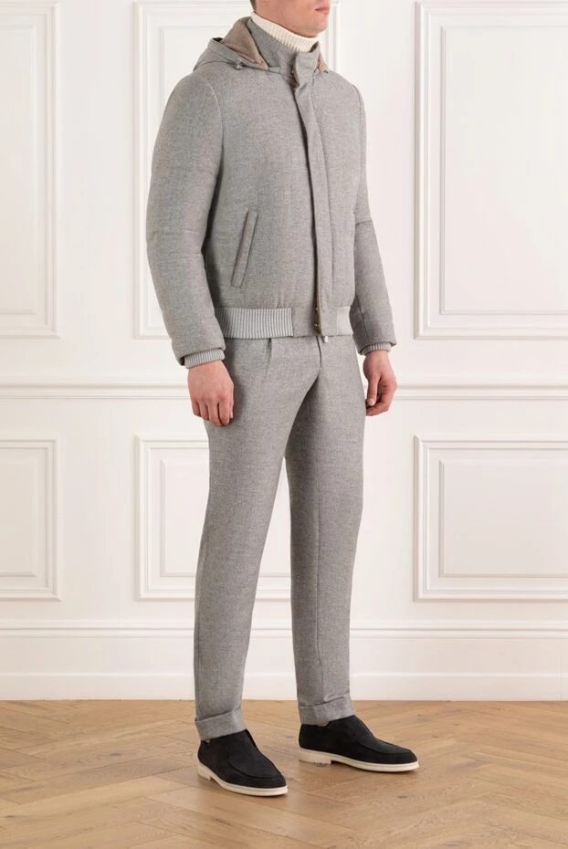 Enrico Mandelli men's gray cashmere tracksuit with hood 186046 - photo 3