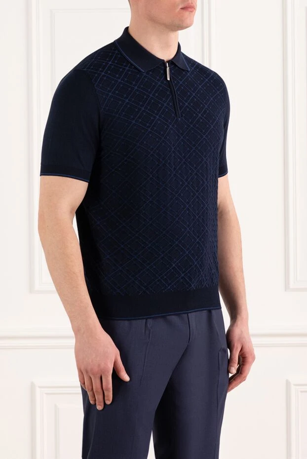 Stefano Ricci men's blue checkered zip-up polo 186098 - photo 3