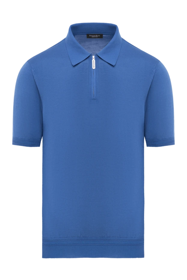 Stefano Ricci silk men's polo blue with zipper 186107 - photo 1