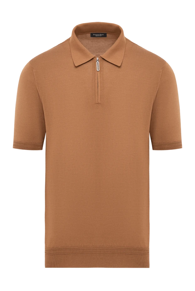 Stefano Ricci silk men's polo brown with zipper 186109 - photo 1