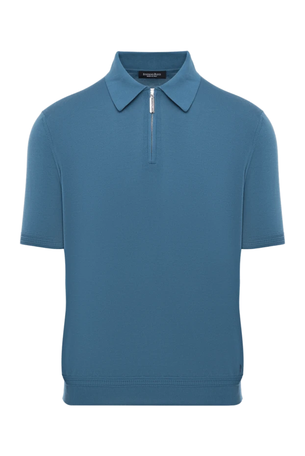 Stefano Ricci silk men's polo blue with zipper 186110 - photo 1