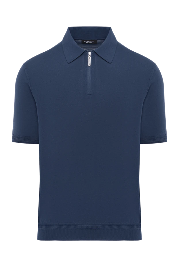 Stefano Ricci men's blue silk polo with zipper 186112 - photo 1