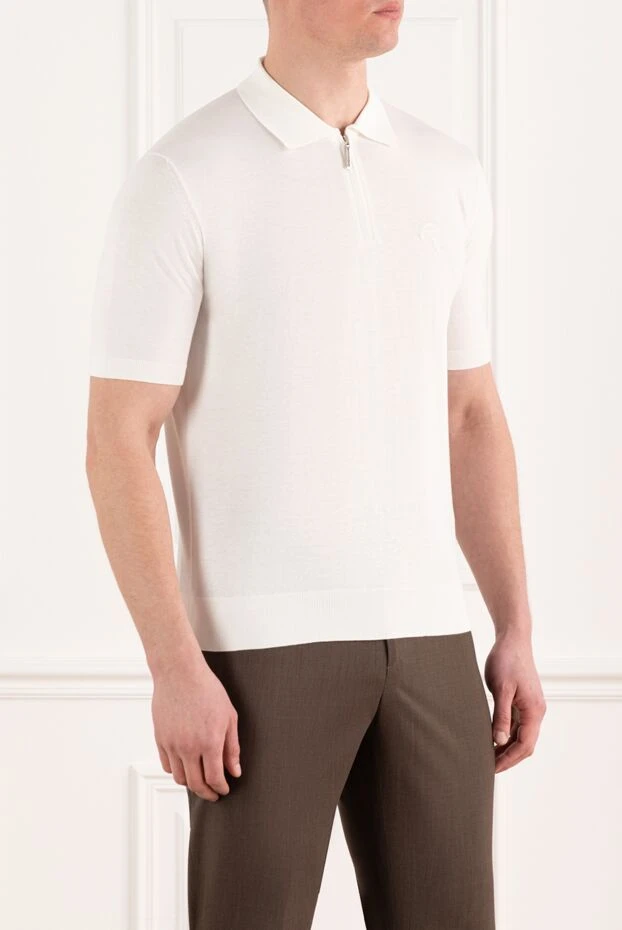 Stefano Ricci men's white cotton polo with logo 186137 - photo 3
