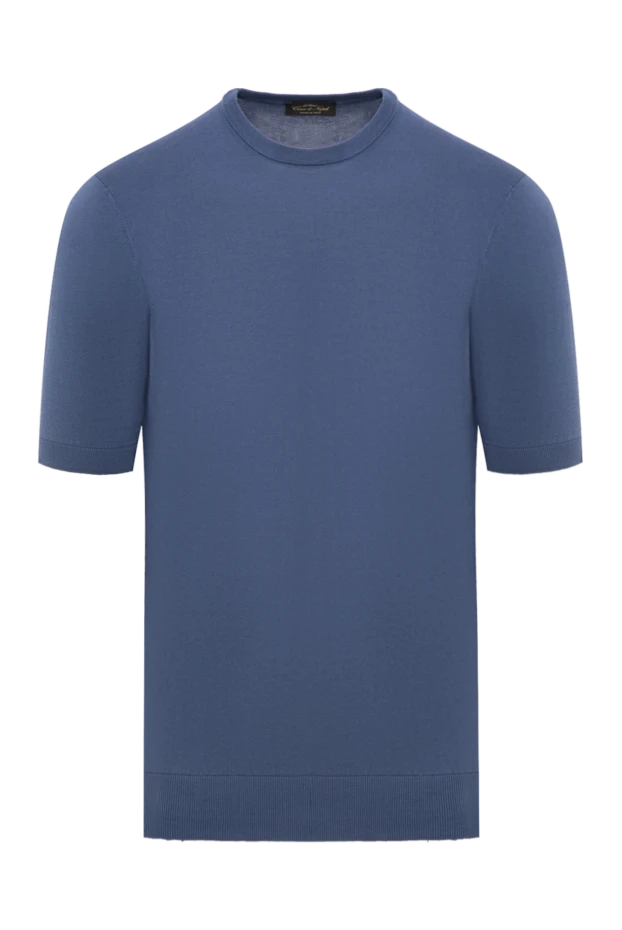 Cesare di Napoli cotton jumper with short sleeves blue 196944 - photo 1