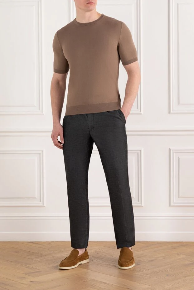 Cesare di Napoli cotton jumper with short sleeves brown 196956 - photo 2
