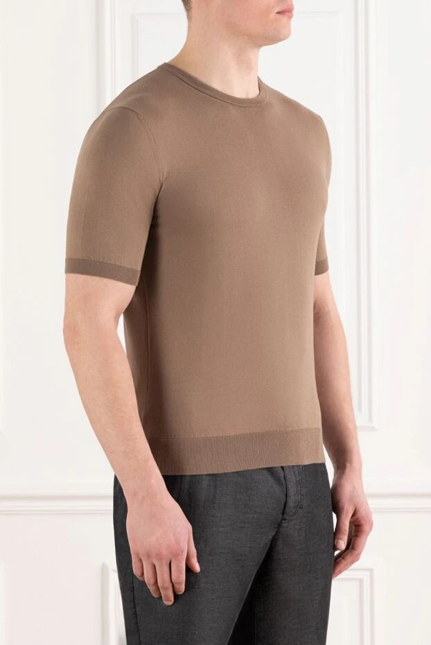 Cesare di Napoli cotton jumper with short sleeves brown 196956 - photo 3
