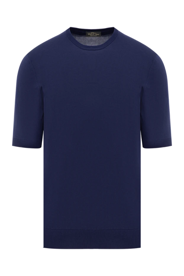 Cesare di Napoli blue men's short sleeve cotton jumper 196928 - photo 1