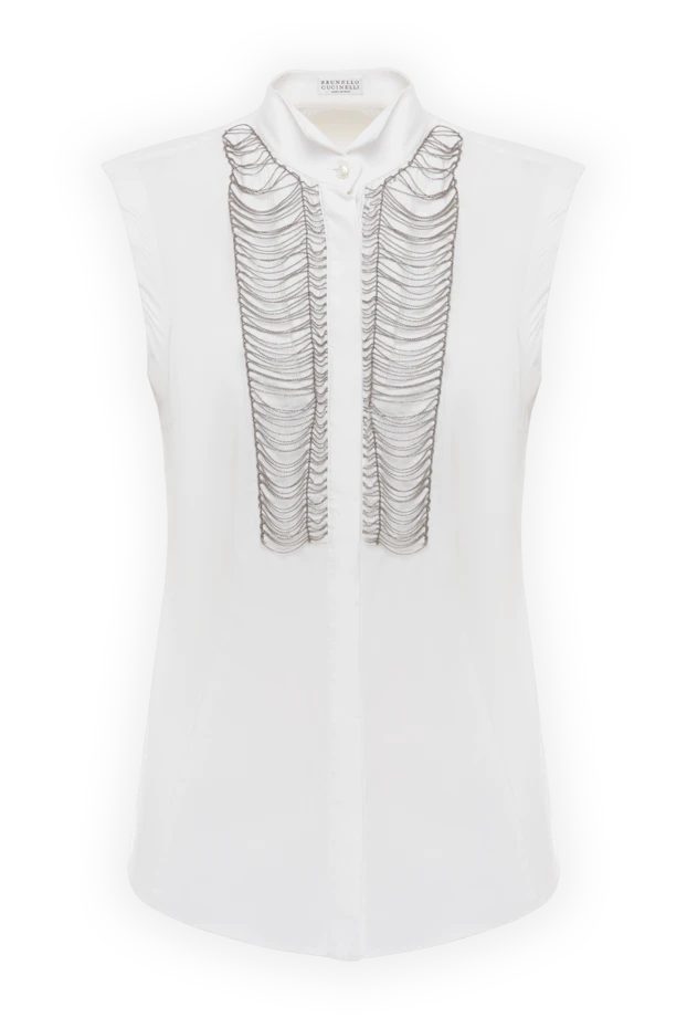 Women's sleeveless blouse with monil chain made of cotton - photo 1