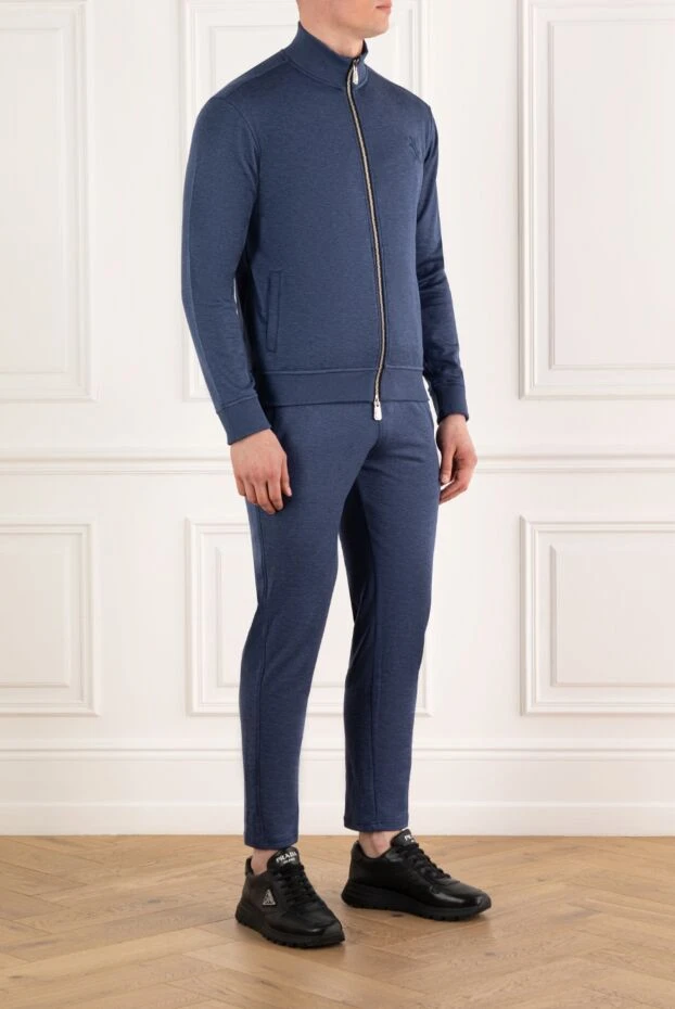 Billionaire blue men's silk and cotton tracksuit 186279 - photo 3