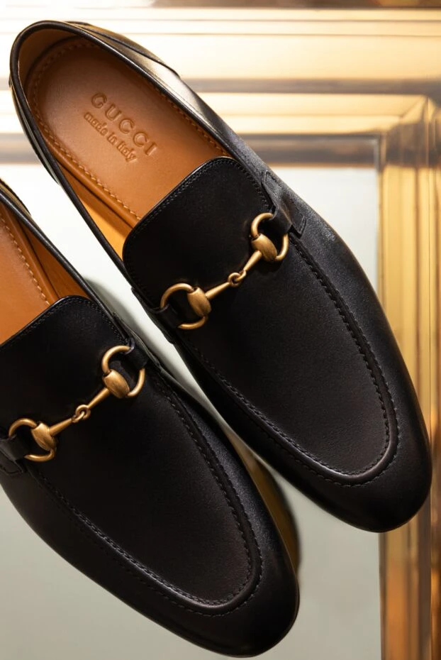 Gucci men's loafers jordaan black made of genuine leather 186293 - photo 2