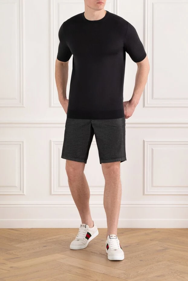 Cesare di Napoli a simple black jumper with short sleeves for men 197024 - photo 2