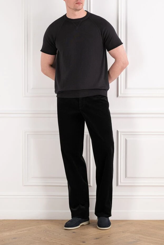 Svevo blue cotton jumper with short sleeves for men 186403 - photo 2