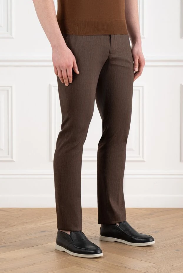 Cesare di Napoli men's brown trousers with a tie 186420 - photo 3