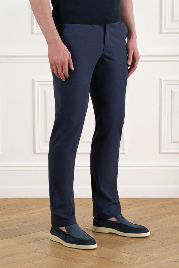 Cesare di Napoli wool trousers with a comfortable fit and drawstring 186433 - photo 3