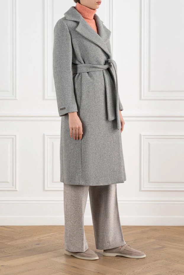 Peserico women's gray coat with belt 186447 - photo 3