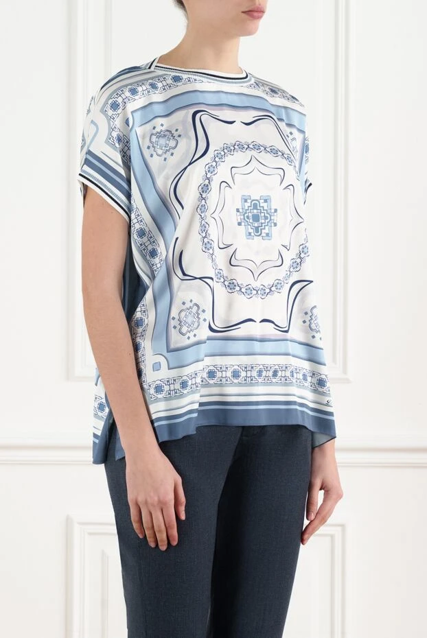 D.Exterior white printed blouse with short sleeves 186495 - photo 3